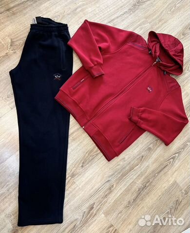 Фирменный костюм на флисе Paul Shark с капюшоном