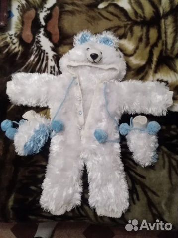 Комбинезон вязанный мишка (ручная работа)