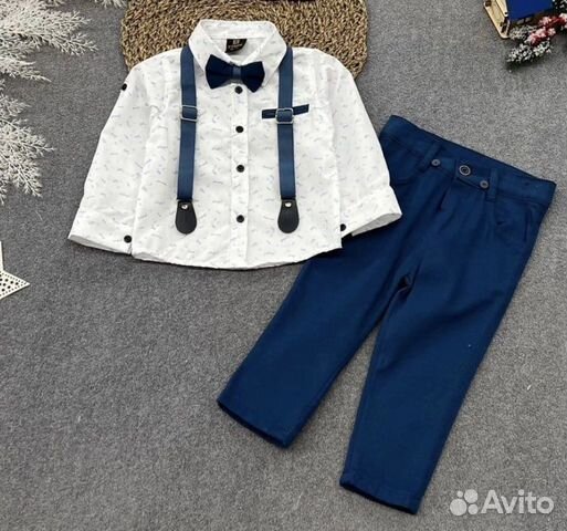 Новый костюм с брюками на мальчика 86
