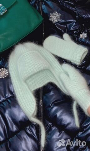 Шапка ушанка из пуха норки