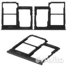 Держатель сим для Samsung A405F Galaxy A40 (черный