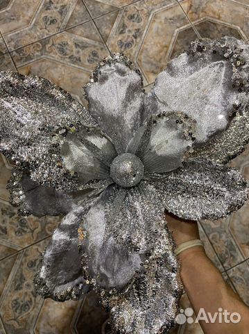 Цветок новогодний декор