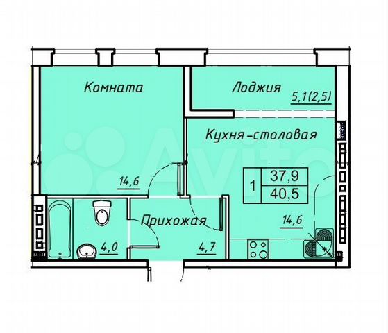3-к. квартира, 93,2 м², 5/5 эт.