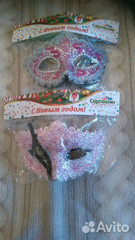 Маска новогодняя. Новые, 2шт