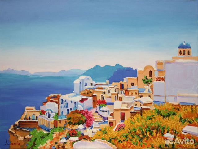 Картина маслом Летний пейзаж холст 60.5х45 см