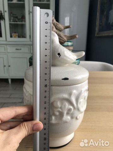 Ваза (банка) с крышкой керамическая белая