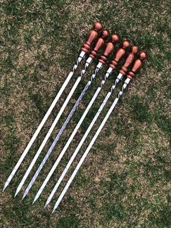 Шампур с деревянной ручкой двойные и тд