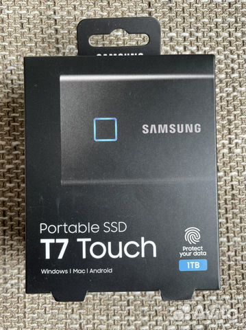 SSD Samsung T7 Touch 1TB,1050мб/с Type-C, NEW