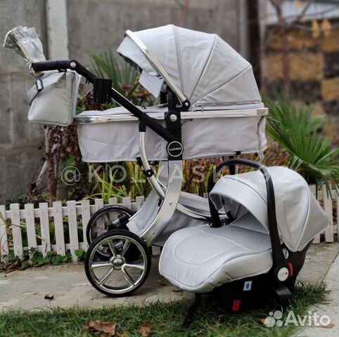 Коляска 3в1 Экокожа