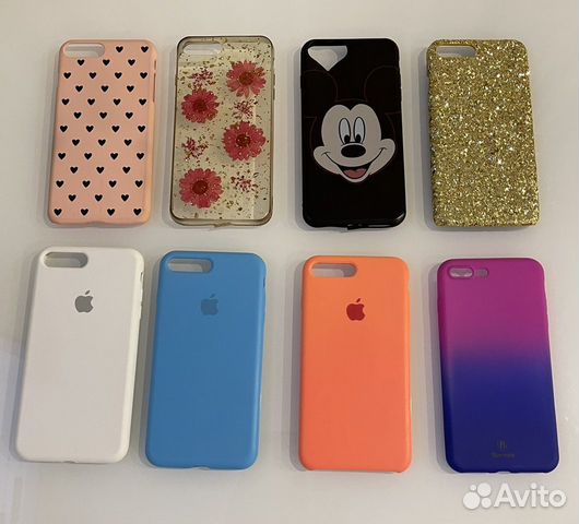 Чехол на iPhone 8 plus 10шт + стекло