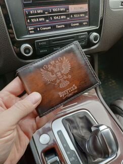 Кожаная обложка на удостоверение мвд, кожа