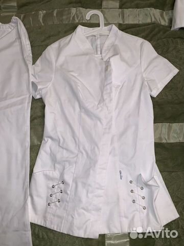 Медицинский брючный костюм хлопок 42р