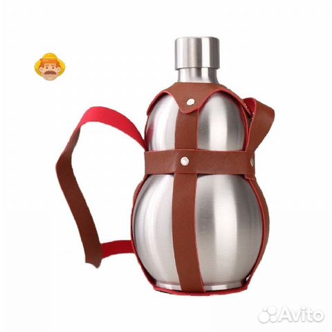 Бутыль-нерж 0,5 л горлянка (в коже)