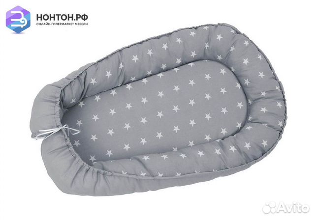 Бортик детский Гнездышко Polini kids звезды серый