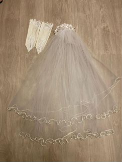 Платье свадебное р-р 42-48 + аксессуары