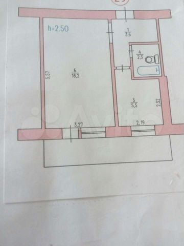 1-к. квартира, 32 м², 2/5 эт.