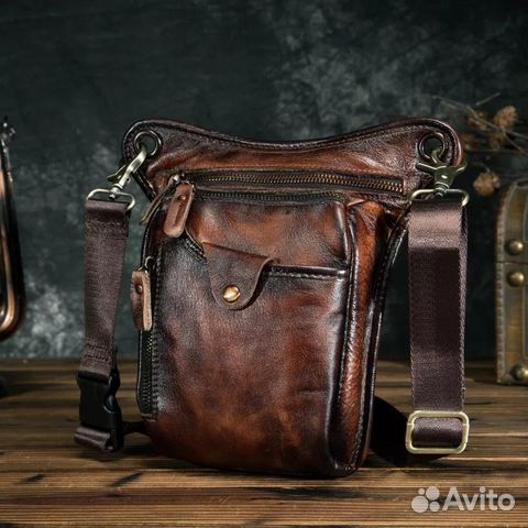 Кожаная, мужская сумка