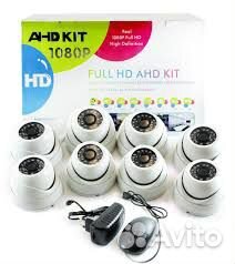 Комплект видеонаблюдения регистратор + 8 AHD камер