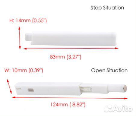 Мебельный амортизатор для плавного закрывания двер