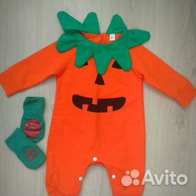 Костюм тыквы для малыша 80 на хэллоуин + носочки