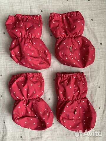 Теплые пинетки для девочки. 0-12 месяцев. Двойня