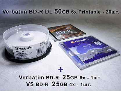 BD-R 50Gb Printable 20шт + BD-R 25Gb 2шт Blu-ray