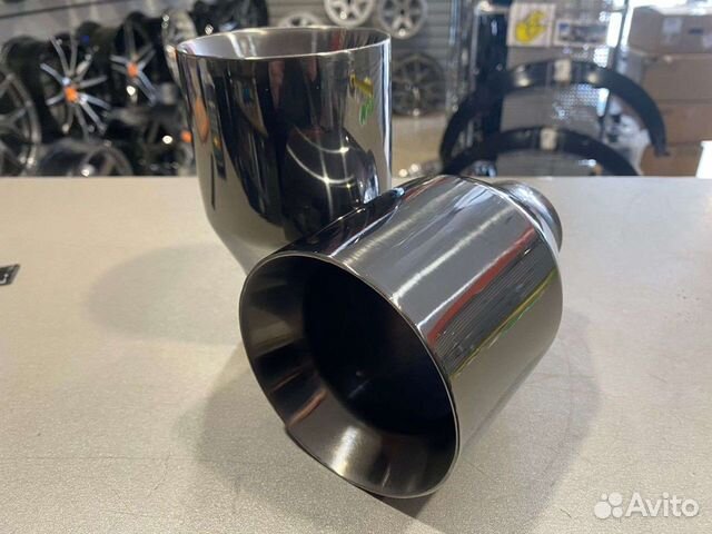 Насадка на глушитель 53*100*145 черный хром