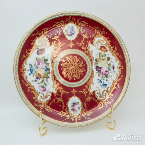 Великолепное большое фарфоровое блюдо, мастерская