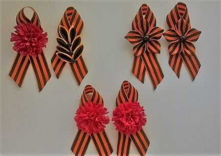 Брошь георгиевские ленты