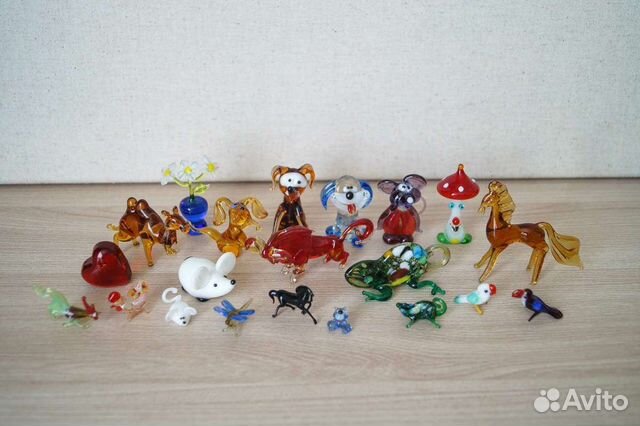 Стеклянные фигурки животных