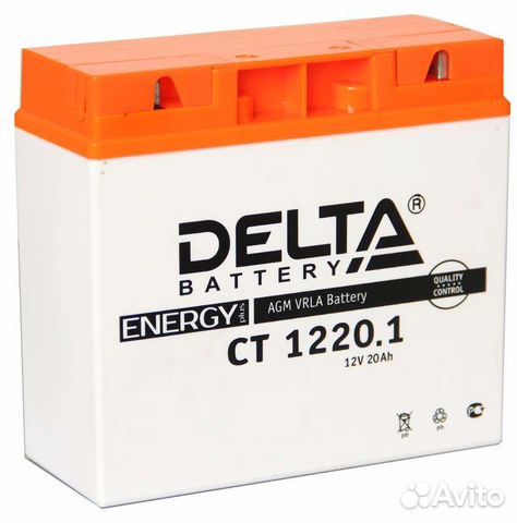 Акб 12В 20Ач п.п. Delta CT1220.1 ток260 181х77х167