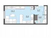 Квартира-студия, 25,2 м², 14/25 эт.