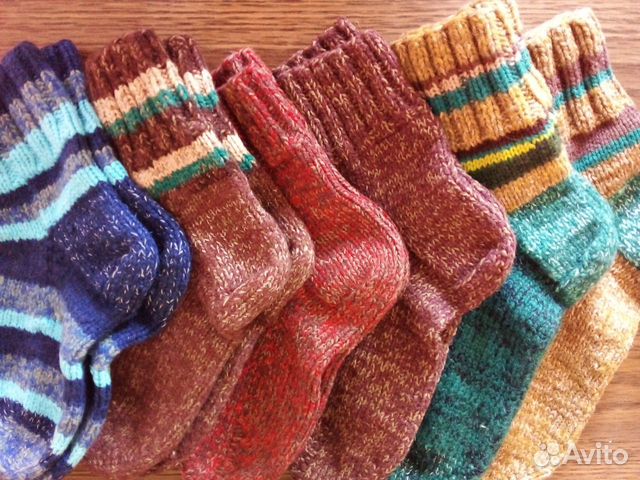 Носки вязаные шерстяные ручной работы