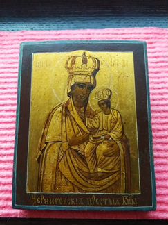 Старинная икона Черниговская Богородица.Золото