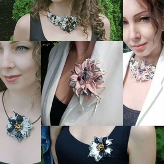 Колье-трансформер натуральная кожа