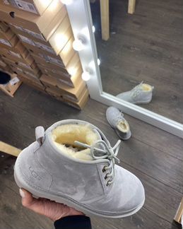 Ботинки угги серые