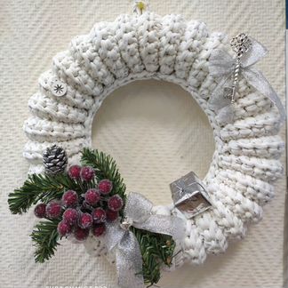 Вязаный Рождественский венок
