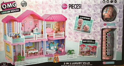 Новый Домик для кукол лол 2 в 1 трансформер