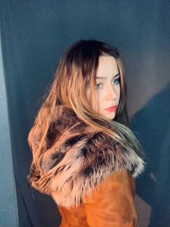 Дубленка шуба s-m натуральный мех