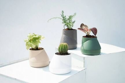 Горшок цветочный Qualy Hill Pot, маленький, зелены