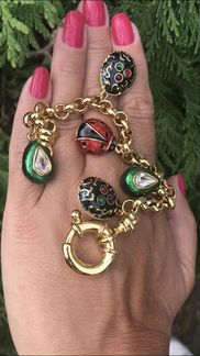 Винтажный комплект,браслет/клипсы,Ivana