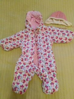 Комбинезон зимний 74+шапка