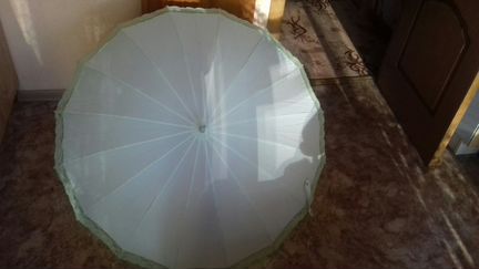 Зонт-трость механический с кружевом