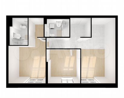 2-к квартира, 65.2 м², 22/26 эт.