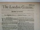 Винтаж. Лист из газеты London Gazette 1701 год