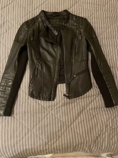 Куртка Zara Basic натуральная кожа xs