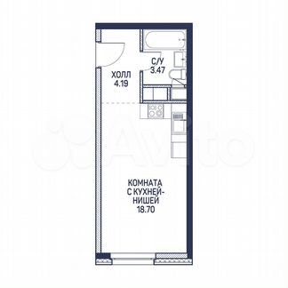 Апартаменты-студия, 26.4 м², 2/22 эт.
