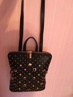 Сумка - рюкзак (А4) в стиле Рок, с клепками