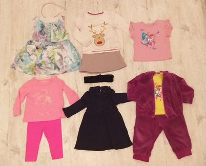 Вещи на девочку пакетом р-р 68-74-80см