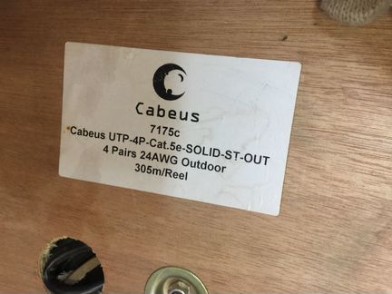 Cabeus UTP-4P-Cat.5e-solid-ST-OUT Кабель UTP